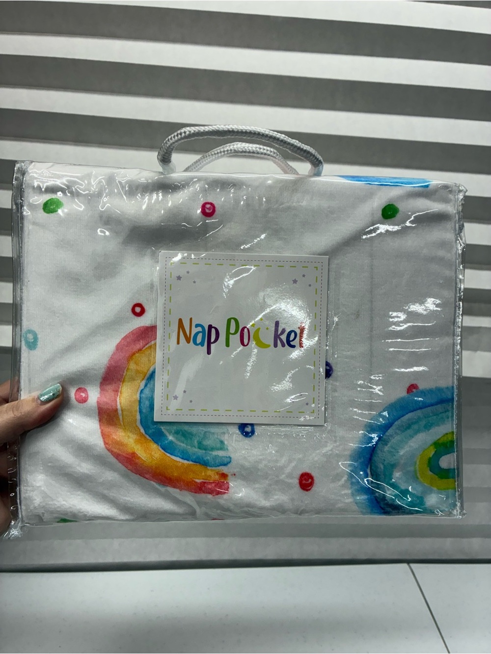 Nap pocket girls rainbow 48" X 24" mat protector blanket on the go new with tags
